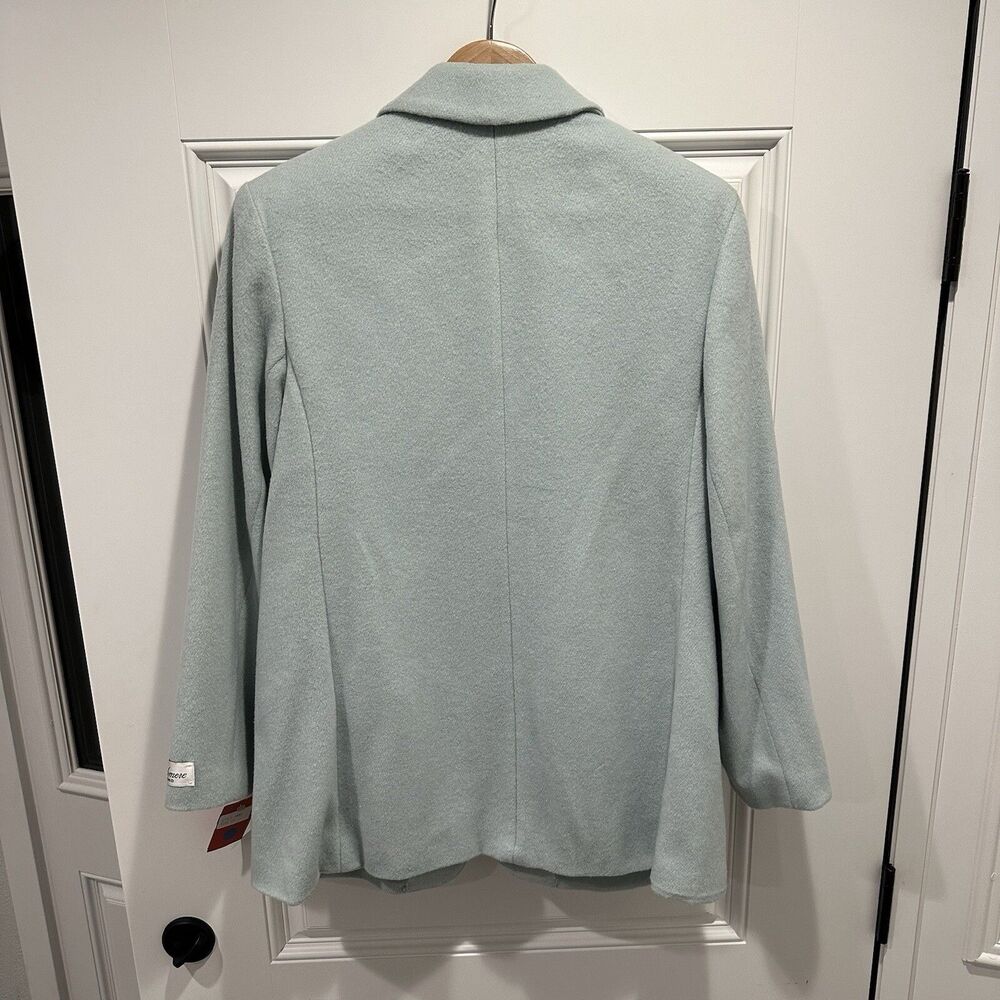 Wool Blend Light Mint Green Pea Coat Womens 16 VTG Samantha Taylor Retro Chic - Picture 14 of 16